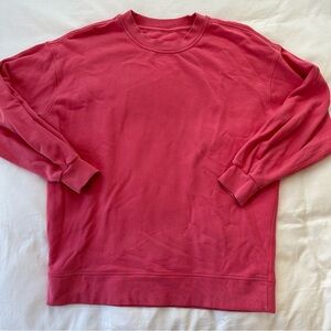 Lululemon Perfectly Oversized Crew- pink guava, size 6